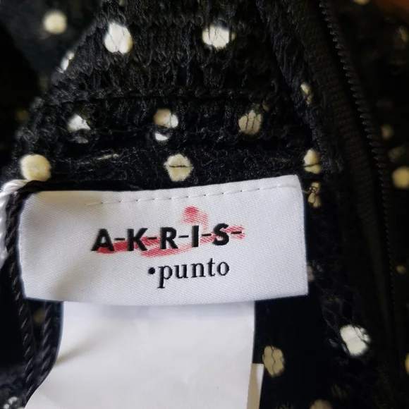 Akris Punto Layered Lace & Polka-Dot Blouse Size 6
